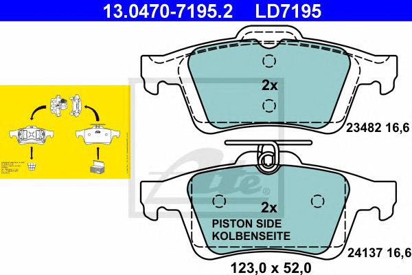 Set placute frana punte spate (fara senzor uzura) FORD C-MAX/FOCUS/KUGA/TRANSIT 03- CERAMIC 123 X 52 X 16,6 - Cod intern: W20298740 - LIVRARE DIN STOC in 24 ore!!!