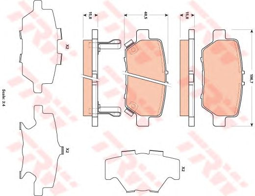 Set placute frana punte spate HONDA LEGEND 3,5 V6 