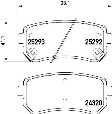 Set placute frana punte spate HYUNDAI Kona Box Bod