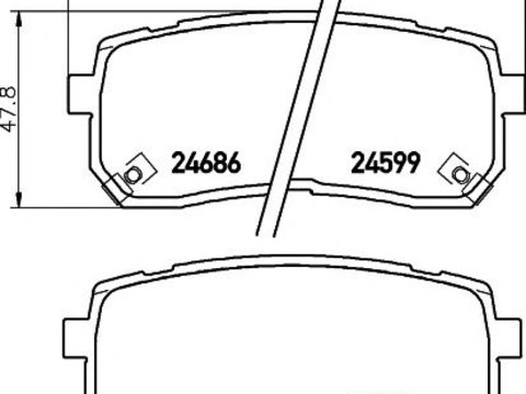 Set placute frana punte spate KIA CARNIVAL 05-/IX55 08-/H1 08- - Cod intern: W20157771 - LIVRARE DIN STOC in 24 ore!!!