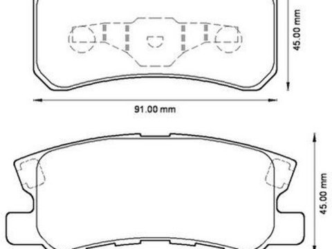 Set placute frana punte spate Peugeot 4007, 4008, Mitsubishi ASX 2009-, Grandis, Lancer, Outlander 2007-2012, Pajero 1999-, Dodge Avenger 2008-, Citroen C4 Aircross 2010-, C-Crosser, Jeep Compass 2006-, Patriot , Lancia Flavia, Chrysler Sebring