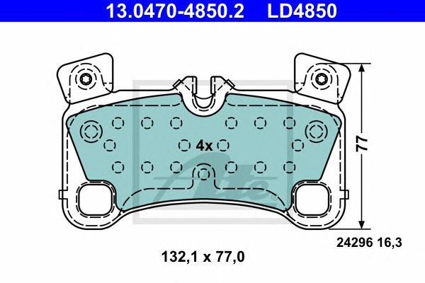 Set placute frana punte spate PORSCHE CAYENNE 3,0 TDI/3,6-4,8 07-09 CERAMIC 132,1 X 77 X 16,3 - Cod intern: W20298631 - LIVRARE DIN STOC in 24 ore!!!