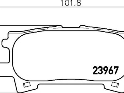 Set placute frana punte spate TOYOTA LEXUS RX300 03- - Cod intern: W20058921 - LIVRARE DIN STOC in 24 ore!!!