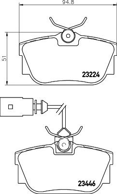 Set placute frana punte spate VOLKSWAGEN TRANSPORTER/CARAVELLE Mk VI bus (SGB, SGG, SGJ) MAXGEAR: 19-0444