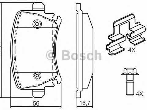 Set placute frana punte spate VW CADDY/CC/EOS/GOLF/JETTA/PASSAT 05- 105,5*56*17 - Cod intern: W20277099 - LIVRARE DIN STOC in 24 ore!!!