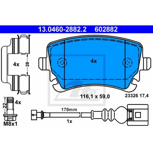 Set placute frana punte spate, Vw Transporter T5, 