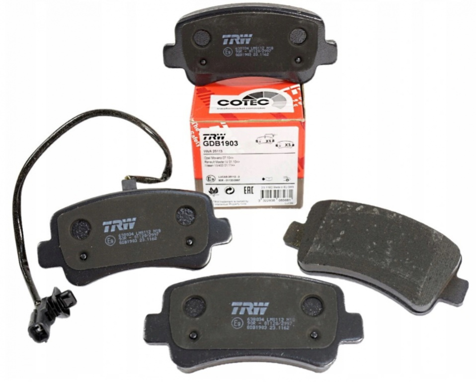 Set Placute Frana Spate Trw Opel Movano B 2010→ GDB1903