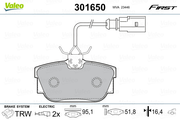 Set Placute Frana Spate Valeo Volkswagen