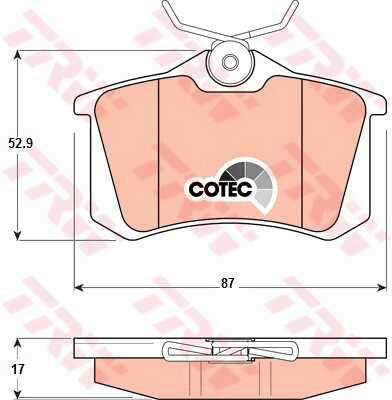 Set placute frana spate VW Bora 1998-2005, TRW GDB