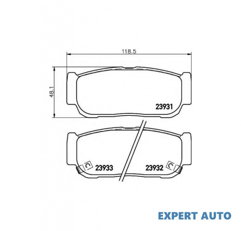 Set placute frana Ssang Yong Rodius (2005->) #2 106302