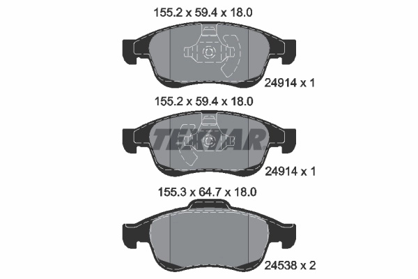 Set placute frana Textar RENAULT SANDERO/STEPWAY II (B8_) 2015-2022 - 2491401