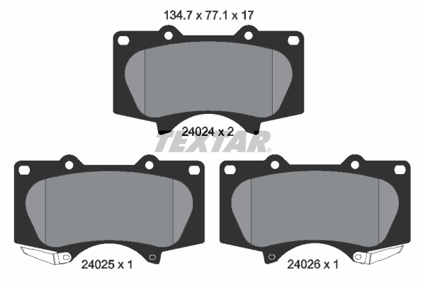 Set placute frana Textar TOYOTA HILUX VIII pick-up (_N1_) 2015-2025 - 2402403