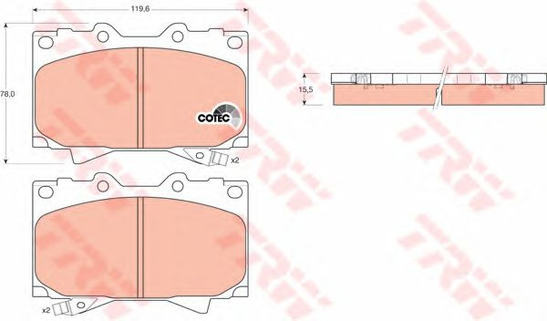 Set placute frana TOYOTA LAND CRUISER 90 (_J9_) - Cod intern: W20013355 - LIVRARE DIN STOC in 24 ore!!!