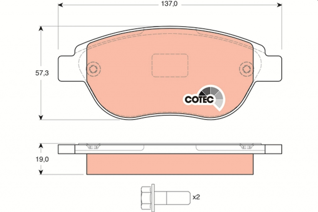 Set placute frana TRW FIAT IDEA (350_) 2004-2010 - GDB1464