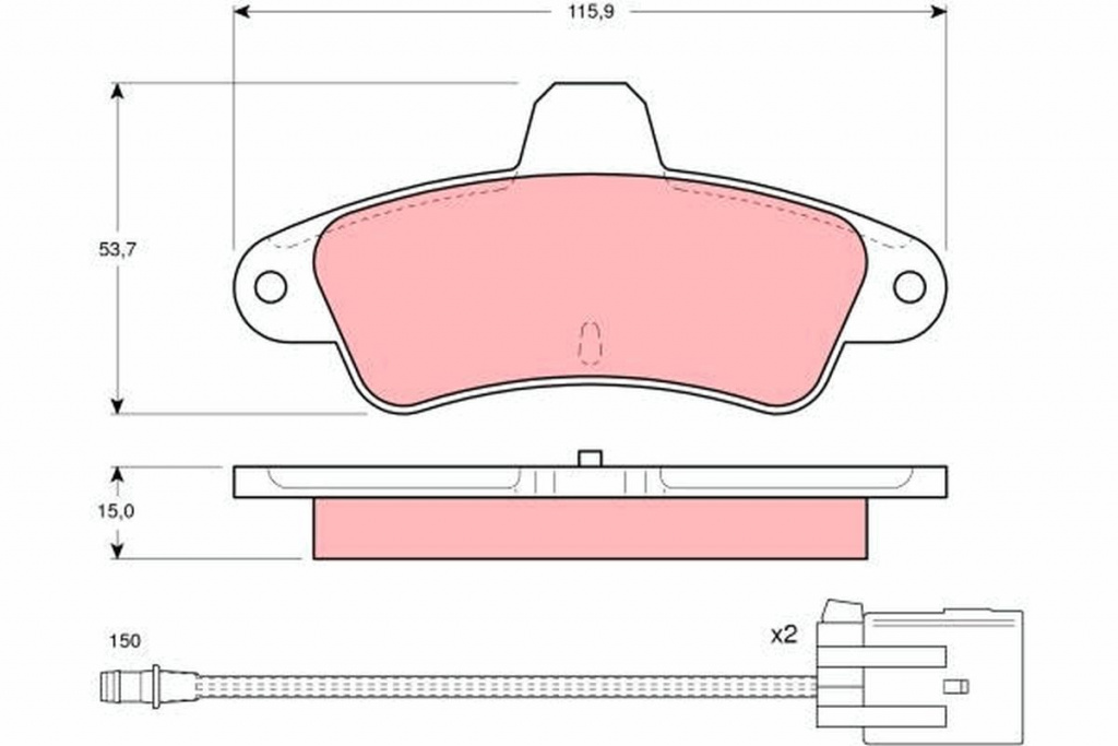 Set placute frana, TRW GDB1112 pentru FORD COUGAR (EC), MONDEO I Turnier (BNP) 1993-1996