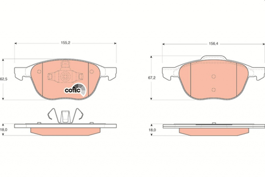 Set placute frana, TRW GDB1583 pentru FORD C-MAX (DM2), FOCUS III Turnier 2010-2020