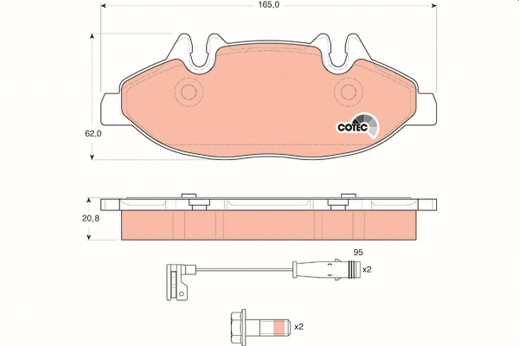 Set placute frana, TRW GDB1600 pentru MERCEDES-BENZ VIANO (W639), VIANO (W639) de la 2003