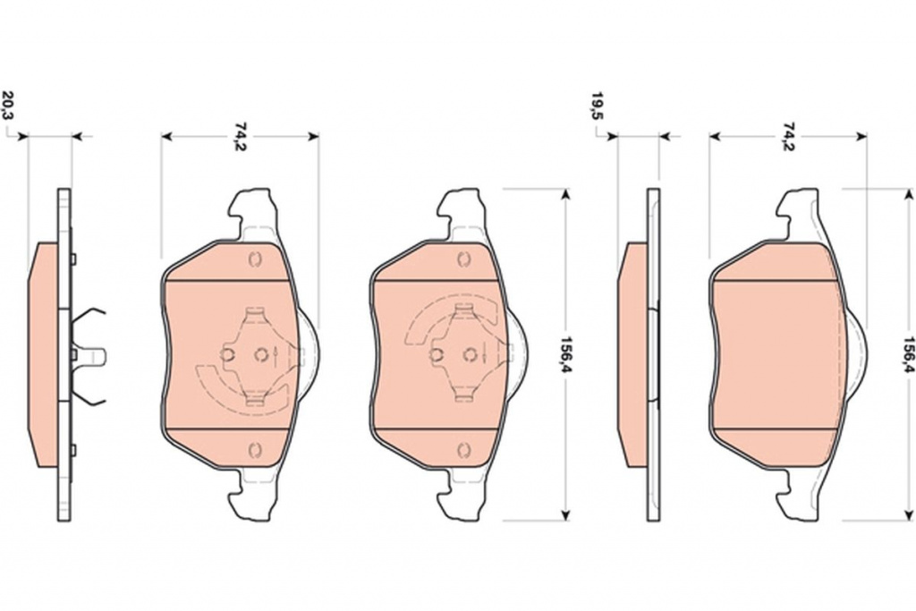 Set placute frana, TRW GDB1717 pentru RENAULT MEGA