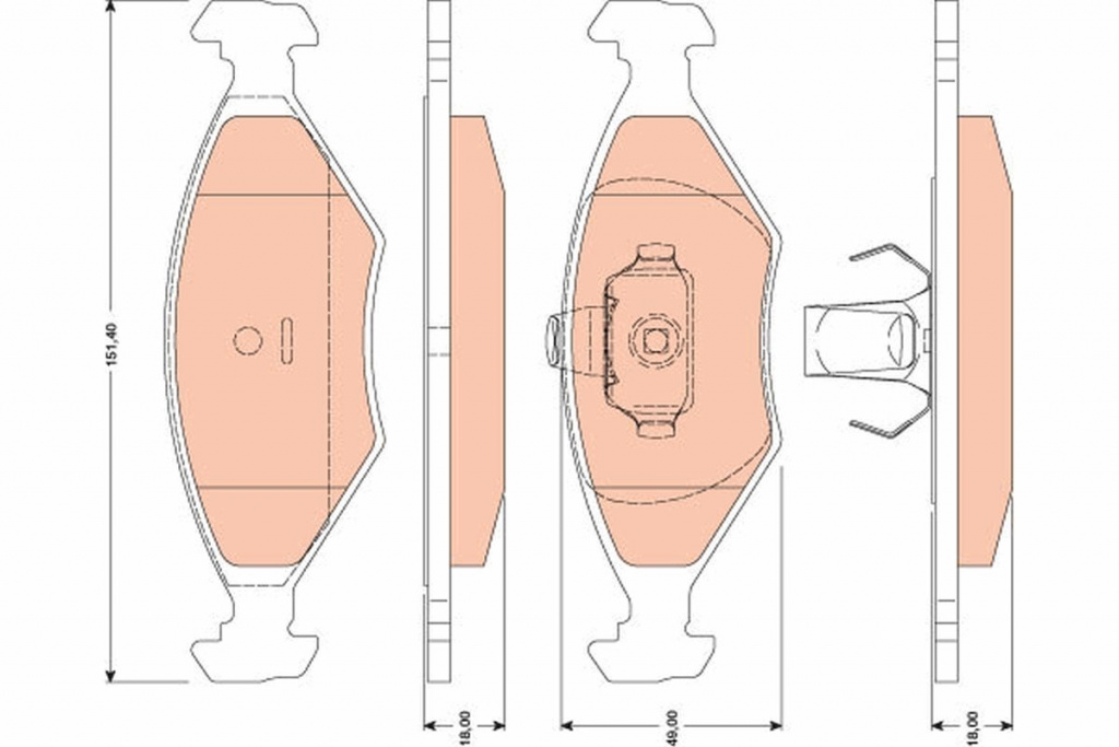Set placute frana, TRW GDB1751 pentru FIAT ALBEA (