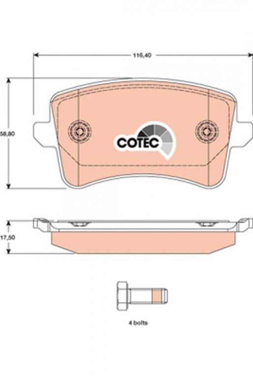 Set placute frana, TRW GDB1765 pentru AUDI A4 Allroad B8 (8KH), Q5 (8RB) 2008-2019