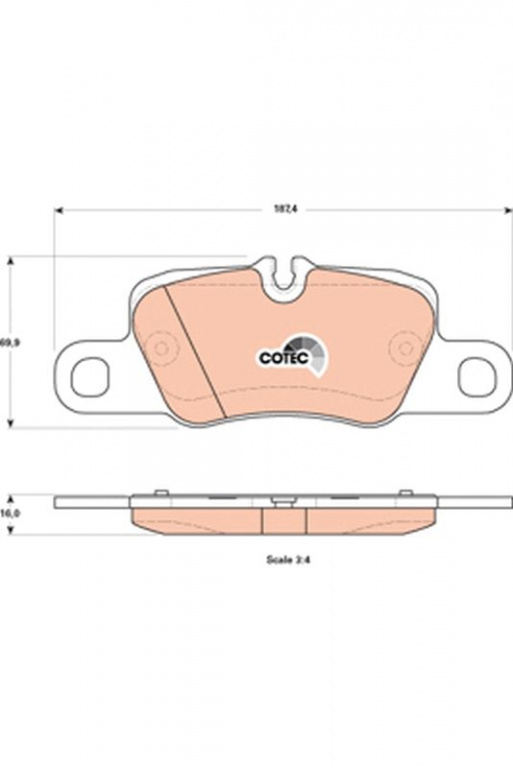 Set placute frana, TRW GDB1849 pentru PORSCHE 911 (991), PANAMERA (970) 2009-2017