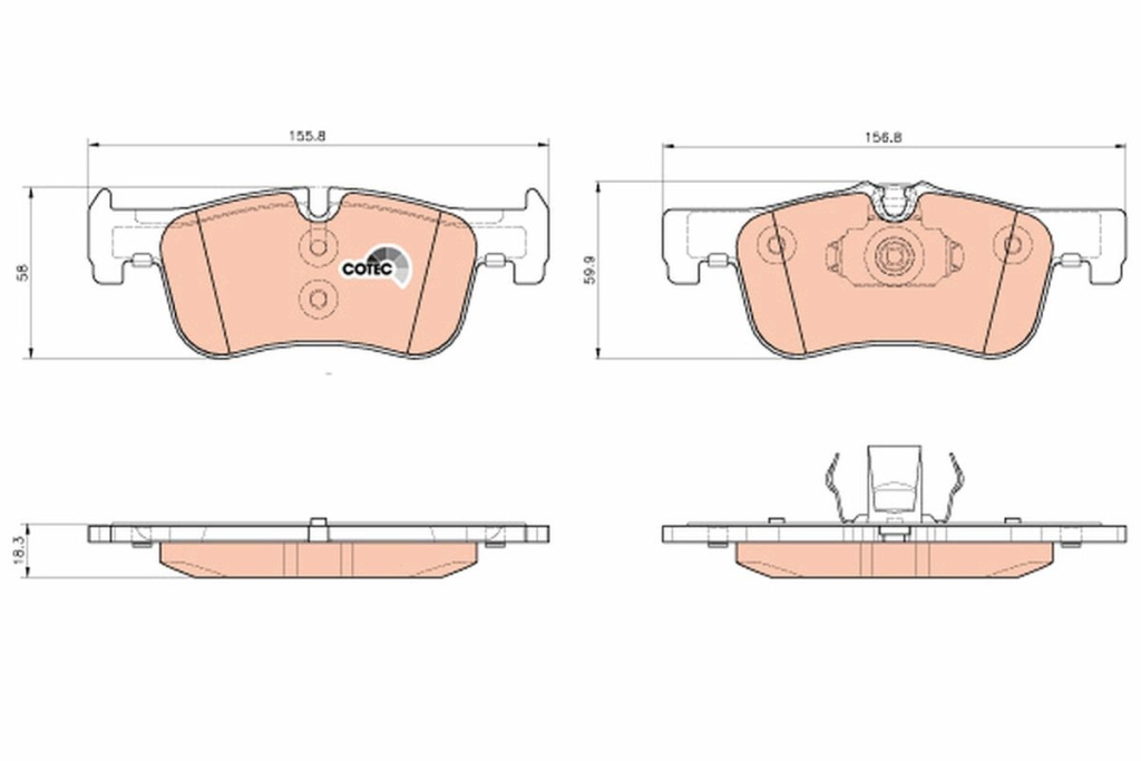 Set placute frana, TRW GDB1935 pentru BMW 1 (F20), 2 cupe (F22, F87) 2012-2021