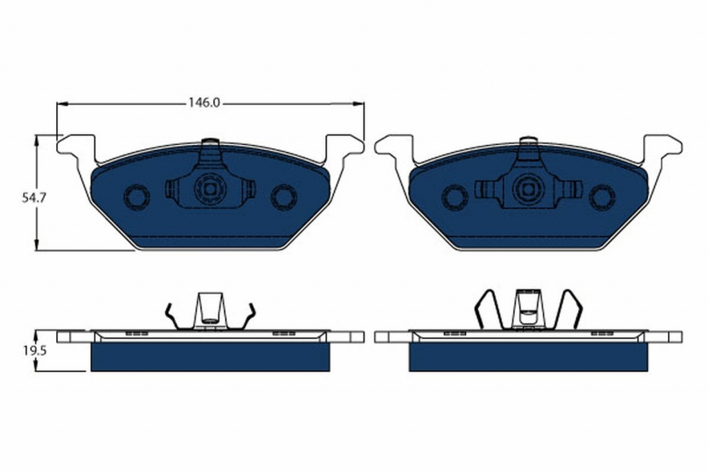 Set placute frana, TRW GDB1984BTE pentru SEAT Mii 