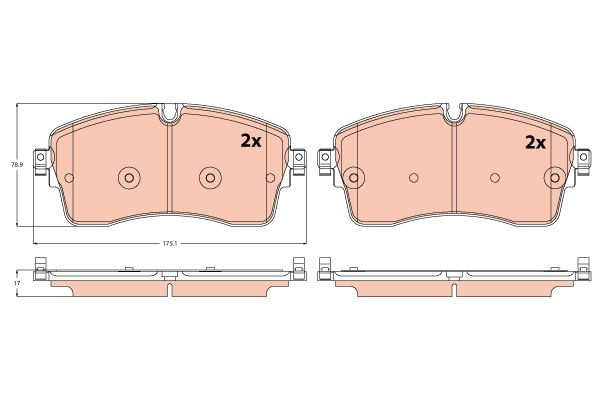 Set placute frana, TRW GDB2255 pentru LAND ROVER D