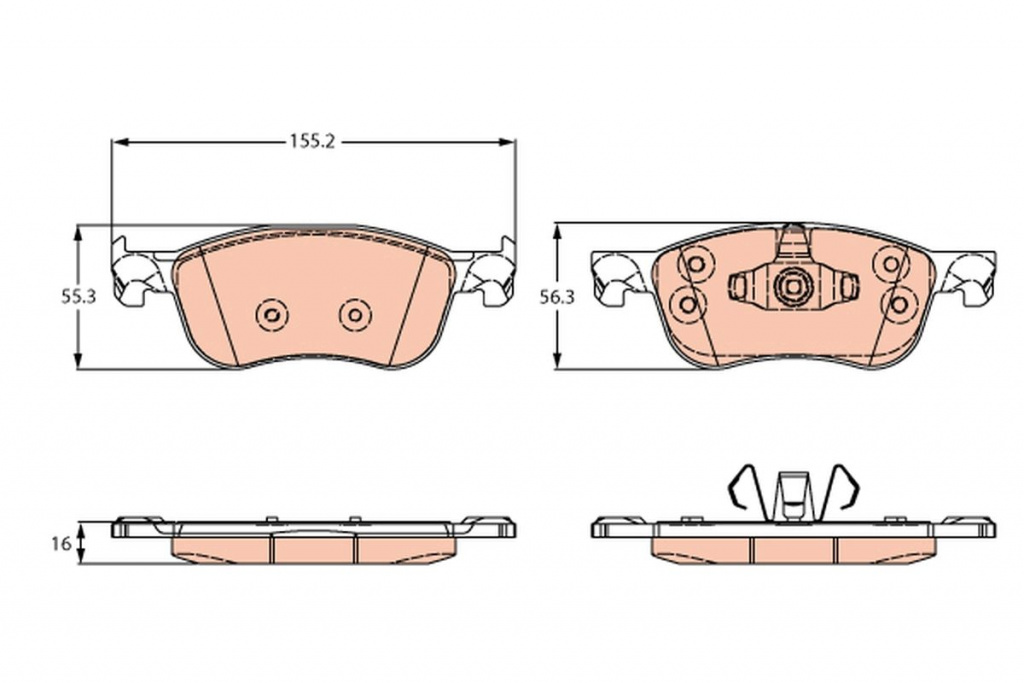 Set placute frana, TRW GDB2261 pentru FORD FIESTA VII (HJ, HF), FIESTA VII Van de la 2018