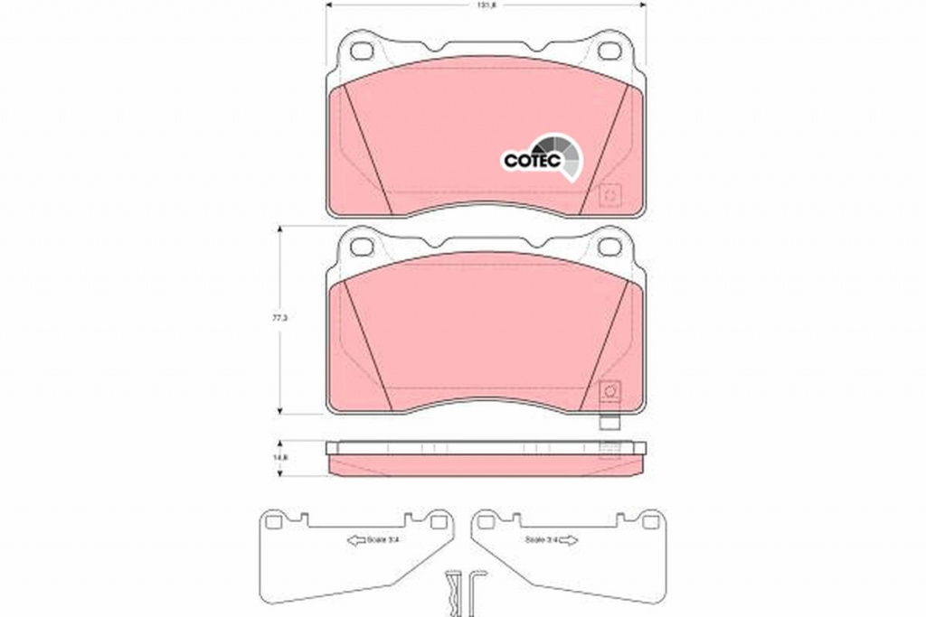 Set placute frana, TRW GDB3349 pentru CADILLAC STS