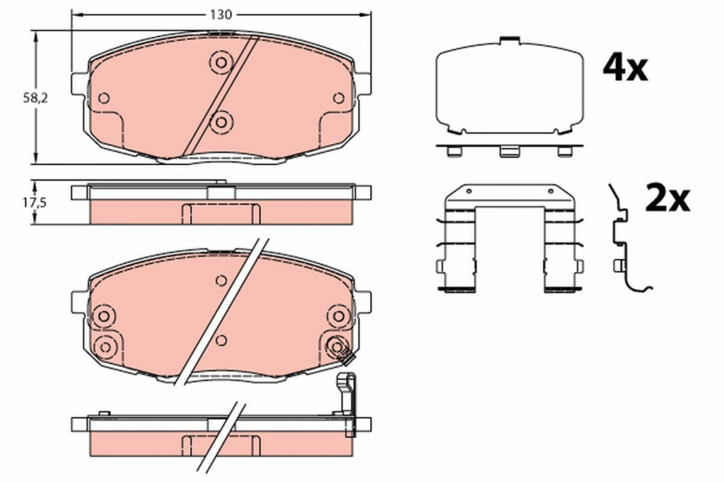 Set placute frana, TRW GDB3450 pentru HYUNDAI i30 (FD), LAGUNA II Grandtour (KG0/1_) 20012007