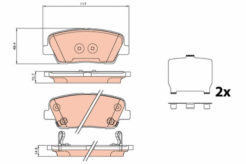 Set placute frana, TRW GDB3624 pentru FIAT 500X (334), GENESIS cupe de la 2008
