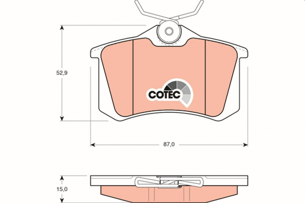 Set placute frana, TRW GDB823 pentru AUDI A4 B6 (8E2), GOLF IV Cabriolet (1E7) 19982002