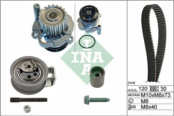 Set pompa apa + curea dintata (530 0091 31 530009131 INA) AUDI,FORD,SEAT,SKODA,VW A3, A3 / S3|A4|A4, A4 / S4|A6, A6 / S6|ALHAMBRA|BEETLE, NEW BEETLE|BORA, JETTA IV|GALAXY|GOLF|GOLF, JETTA|LEON|OCTAVIA