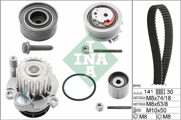 Set pompa apa + curea dintata (530040530 INA) AUDI,CHRYSLER,DODGE,JEEP,MITSUBISHI,SEAT,SKODA,VW
