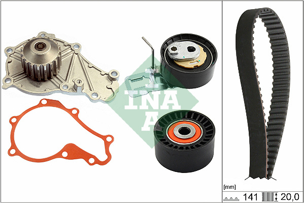 Set pompa apa + curea dintata (530069830 INA) Citroen,DS,FORD,OPEL,PEUGEOT,VAUXHALL