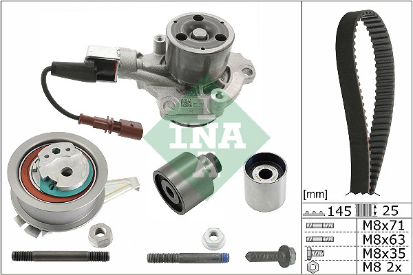 Set pompa apa + curea dintata (530069930 INA) AUDI,SEAT,SKODA,VW