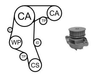 Set pompa apa + curea dintata AUDI A2 (8Z0) (2000 - 2005) AIRTEX WPK-199001
