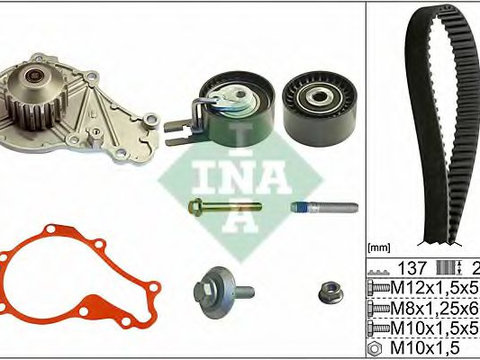 Set pompa apa + curea dintata CITROEN C3 II (2009 - 2016) INA 530 0375 30 piesa NOUA