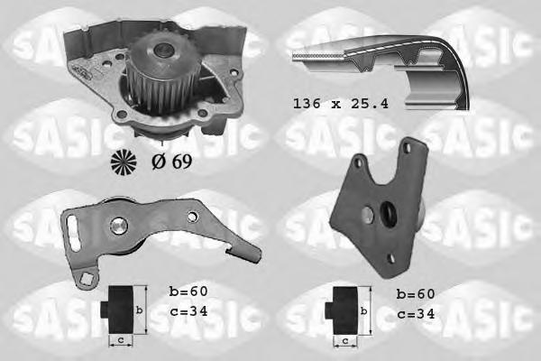 Set pompa apa + curea dintata Citroen RELAY bus (230P), PEUGEOT 806 (221), Citroen XANTIA (X1) - SASIC 3900004