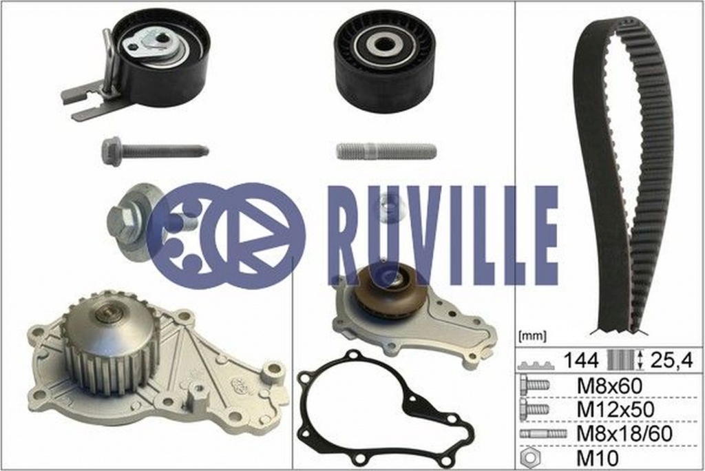 Set pompa apa + curea dintata FORD FIESTA VI Van RUVILLE 55953702