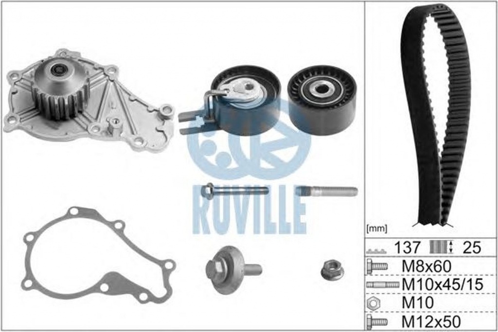 Set pompa apa + curea dintata FORD FIESTA VI Van RUVILLE 55953721