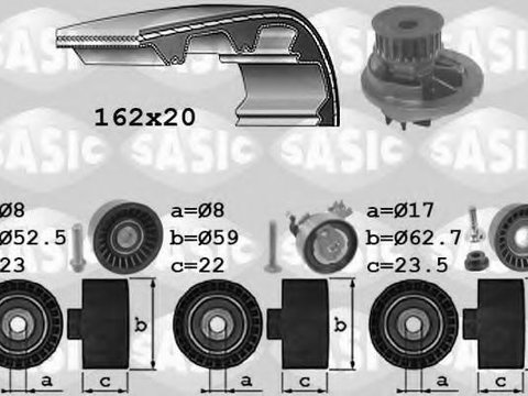 Set pompa apa + curea dintata OPEL ASTRA G hatchback (F48_, F08_), OPEL ASTRA G combi (F35_), OPEL ASTRA G limuzina (F69_) - SASIC 3906092