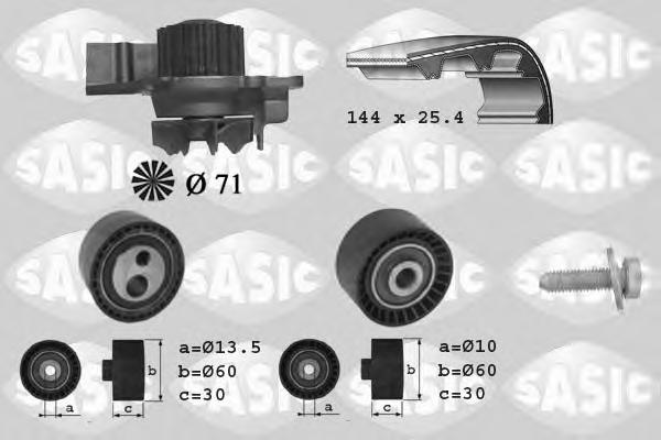 Set pompa apa + curea dintata PEUGEOT 806 (221), Citroen SYNERGIE (22, U6), FIAT ULYSSE (220) - SASIC 3900013