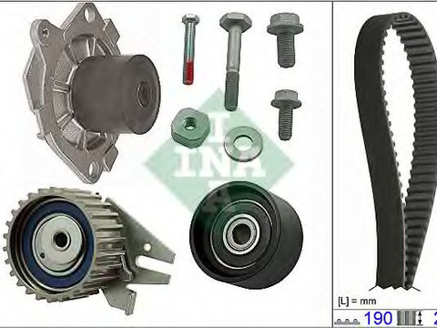 Set pompa apa + curea dintata SAAB 9-3 Combi (YS3F) (2005 - 2016) INA 530 0624 30 piesa NOUA