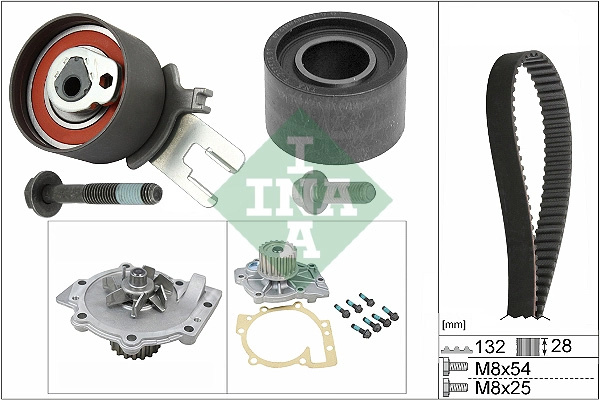 Set pompa apa + curea dintata Schaeffler INA 530 0582 30 pentru VOLVO XC90 I (275) 2002-2014