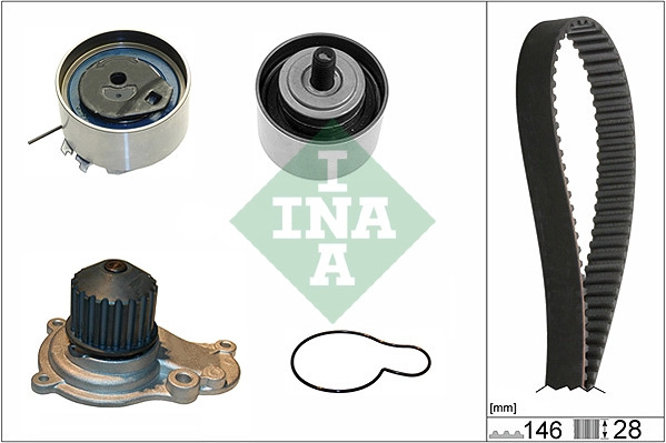 Set pompa apa + curea dintata Schaeffler INA 530 0641 30 pentru JEEP WRANGLER II (TJ) 2002-2007