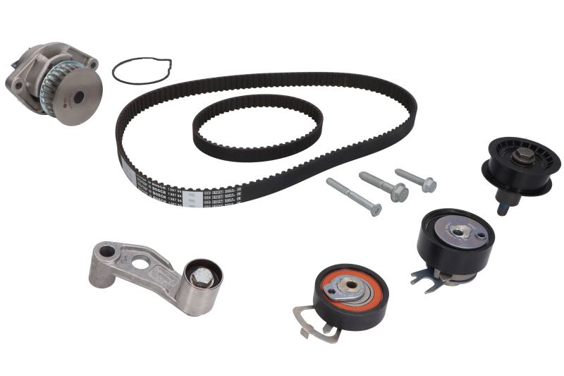 Set pompa apa + curea dintata Set de distributie curea + intinzator + pompa de apa SEAT LEON TOLEDO II VW GOLF IV LUPO I POLO III 1.4 04.96-06.06 BOSCH 1 987 948 886