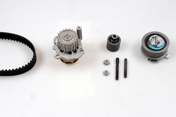 Set pompa apa + curea dintata Set de distributie curea + intinzator + pompa de apa AUDI A2 SEAT AROSA IBIZA III SKODA FABIA I FABIA I PRAKTIK VW JETTA III LUPO I POLO POLO IV 1.2D/1.4D/1.9 01.99- HEPU PK05540