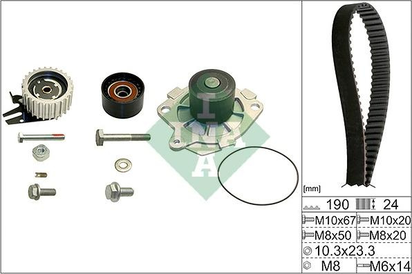 Set pompa apa curea dintata Set de distributie curea intinzator pompa de apa se potrivește. ALFA ROMEO 156 159 FIAT CROMA DOB OPEL SIGNUM (Z03), Hatchback, 05.2003 - 12.2008 INA 530 0624 30